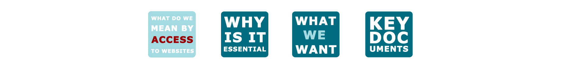 What do we mean by Access to Websites - Why is it essential - What we want - Key Documents